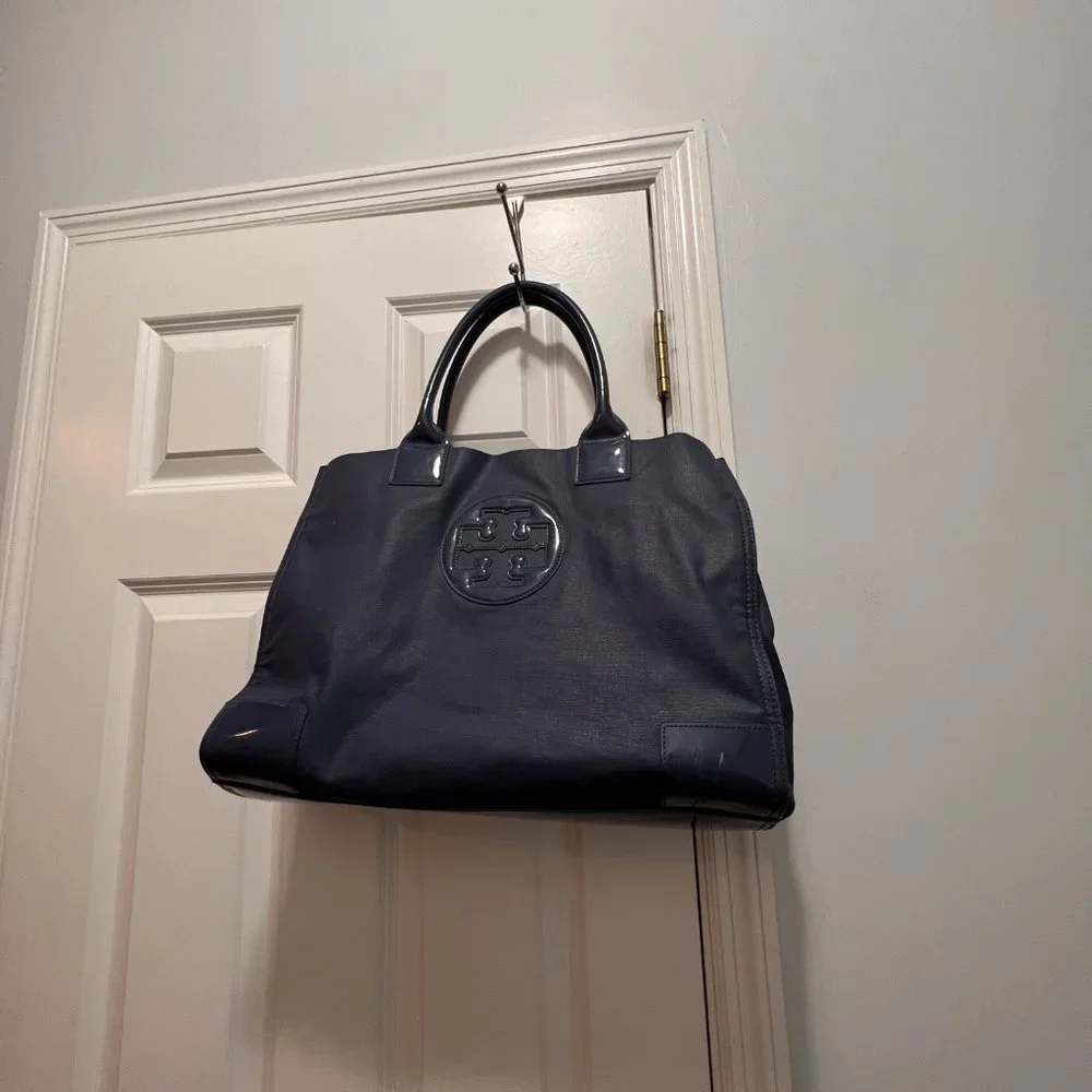 Tory Burch blue Ella tote shoulder bag